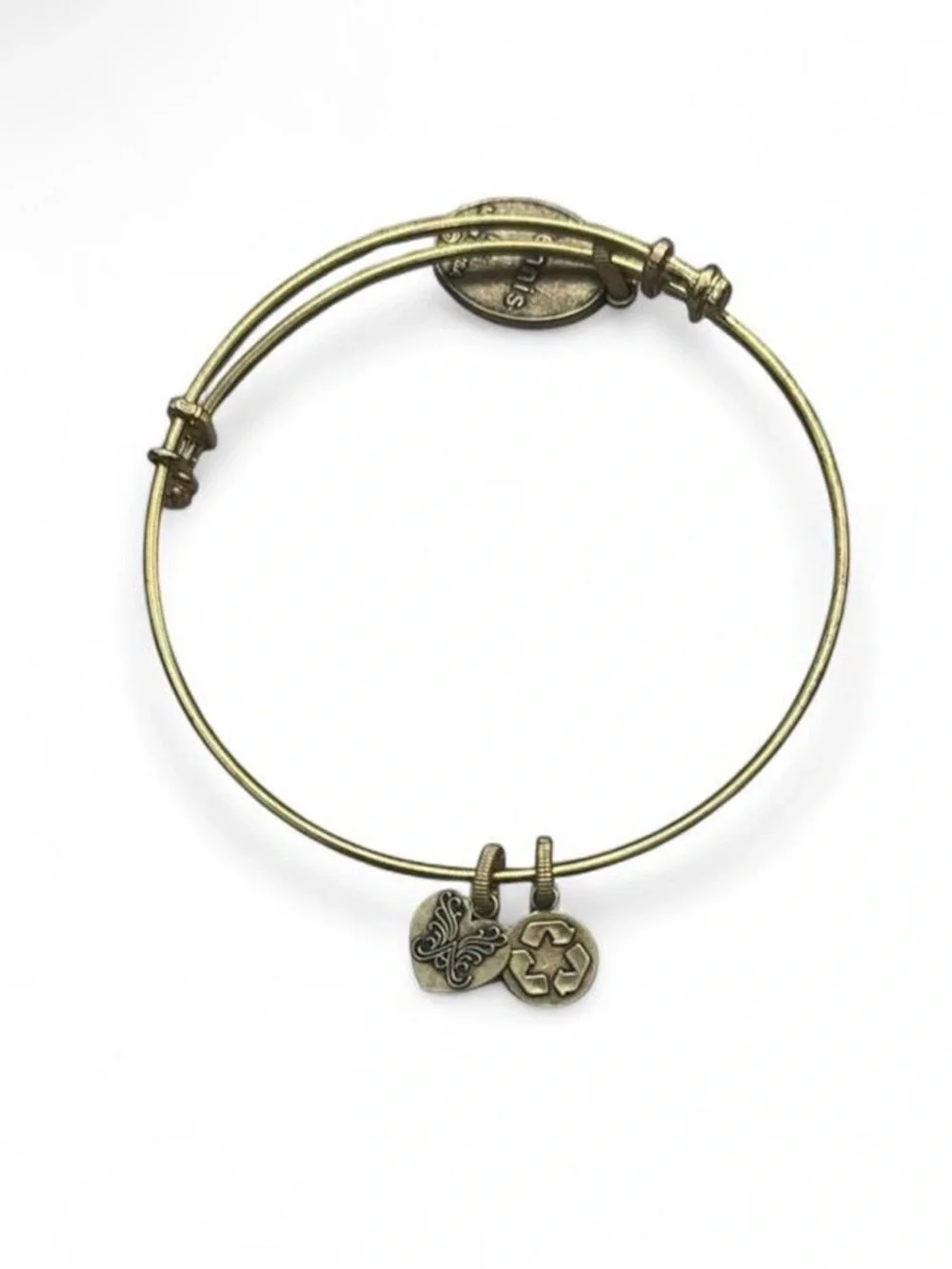 Gold Tennis Racket Charm Bangle Bracelet